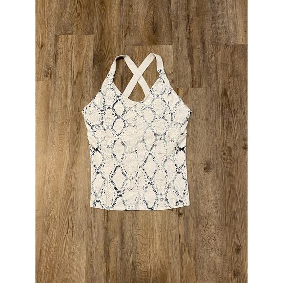 Varley Womens Chapman Snake Print Stretch Jersey Tennis Tank Size Medium - Picture 1 of 9